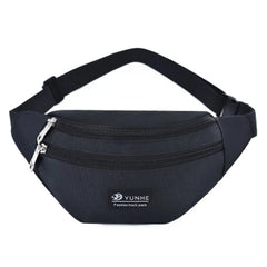 Pink Waist Bag Three Zipper Pocket Unisex Belly Bags Purse