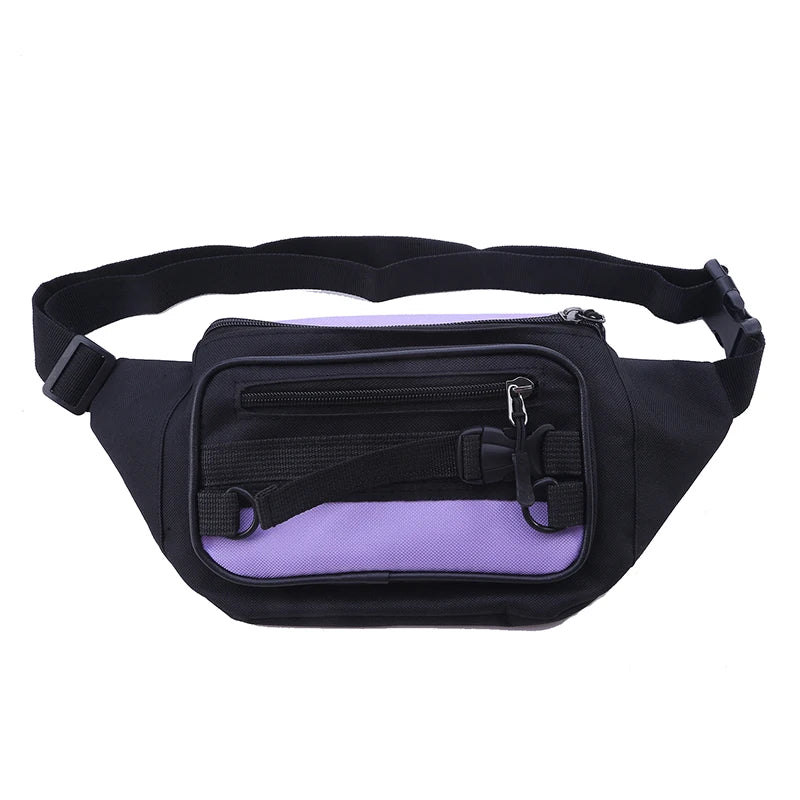 Canvas Waist Bag Women's Fanny Pack Zipper Hip Hop Shoulder Pack