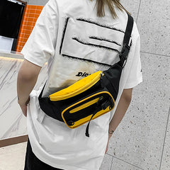 Canvas Waist Bag Women's Fanny Pack Zipper Hip Hop Shoulder Pack