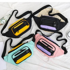 Women's Canvas Fanny Pack Zipper Hip Hop Bag