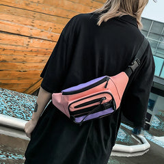 Canvas Waist Bag Women's Fanny Pack Zipper Hip Hop Shoulder Pack