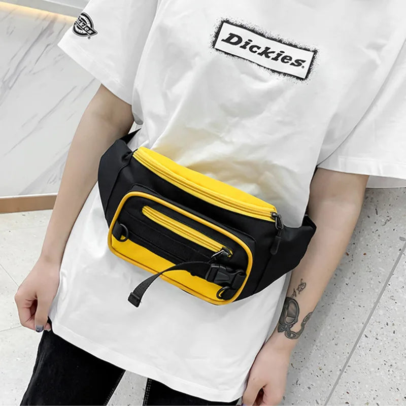 Women's Canvas Fanny Pack Zipper Hip Hop Bag