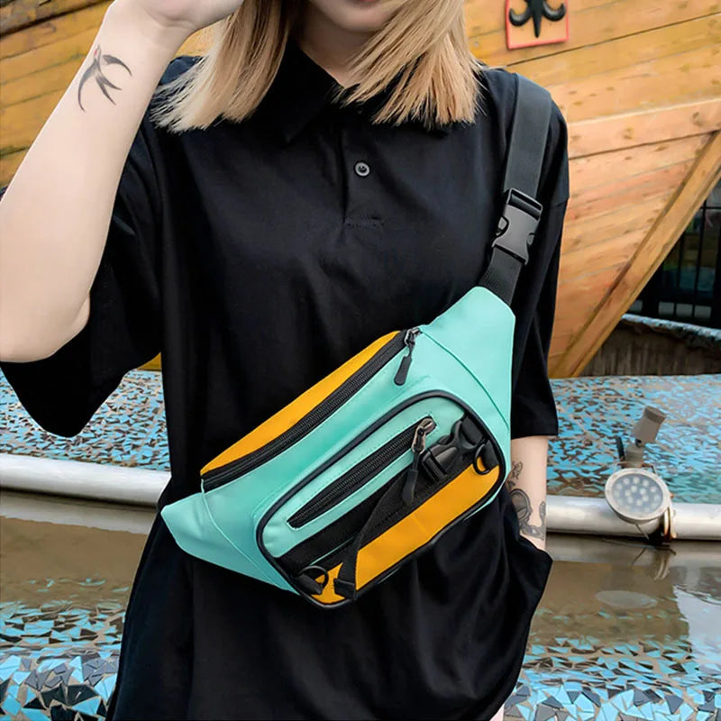 Canvas Bum Bag Zipper Hip Hop Shoulder Pack