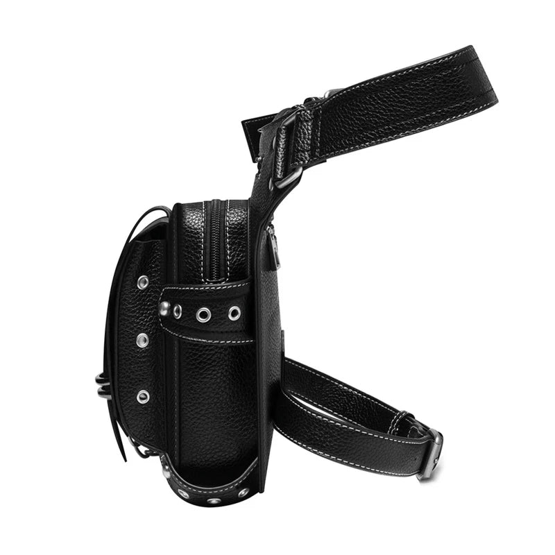 Men's PU Leather Gothic Waist Bag Steampunk Travel Bag