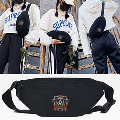 Assassin Cat Print Waist Bag Crossbody Shoulder HandBag