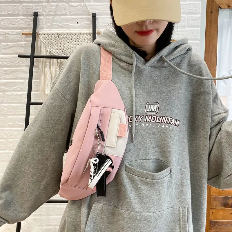 Canvas Waist Bag Functional Phone Pouch Fanny Pack