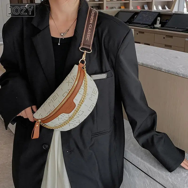 Women's Leather Chest Bag Fanny Pack Phone Purse