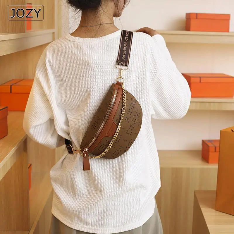 Women's Leather Chest Bag Fanny Pack Phone Purse