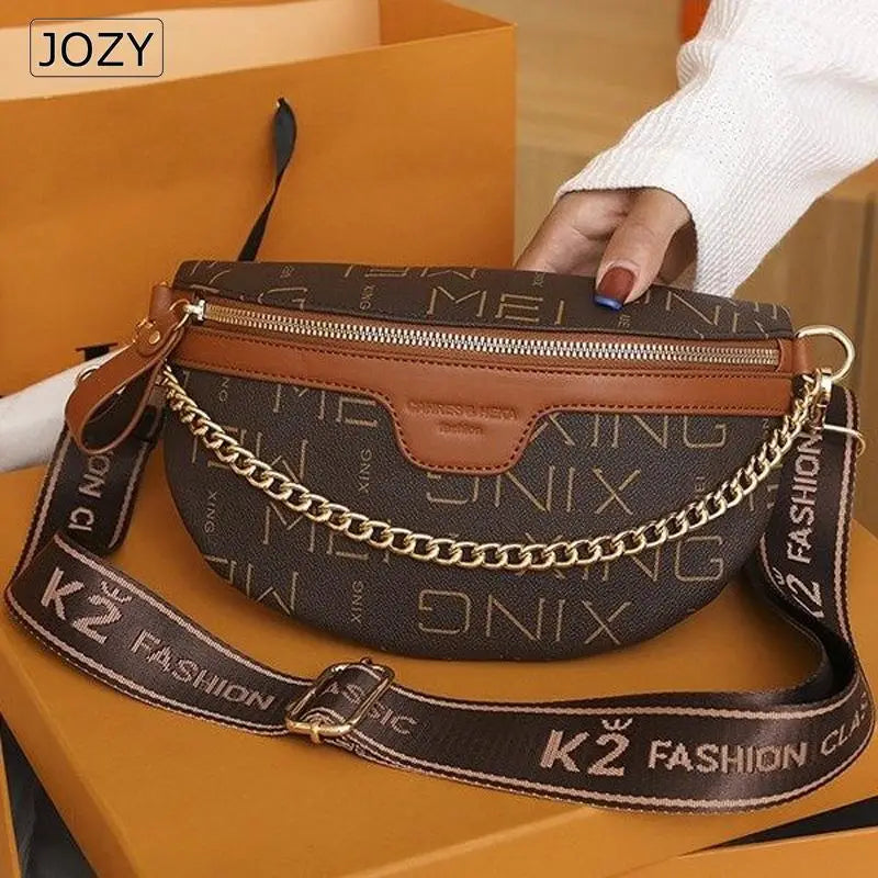 Women's Leather Chest Bag Fanny Pack Phone Purse