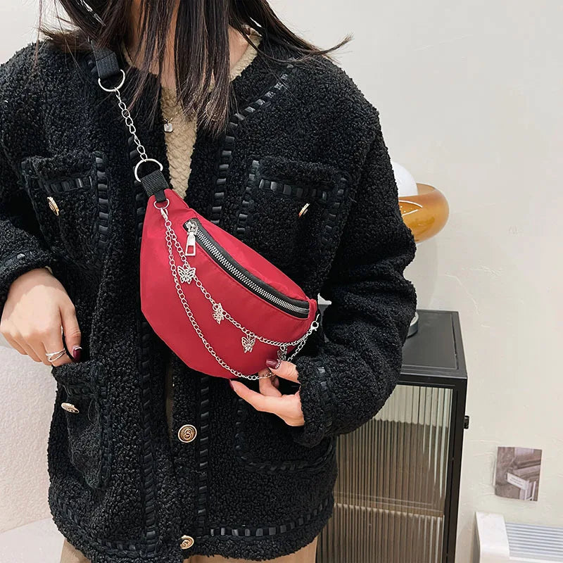 Women's Solid Fanny Pack Crossbody Chest Bag