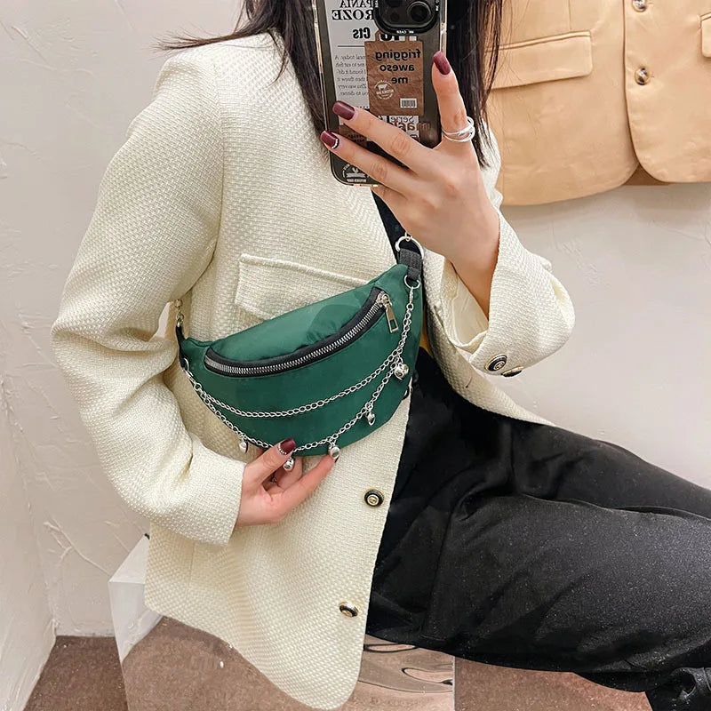 Women's Solid Fanny Pack Crossbody Chest Bag