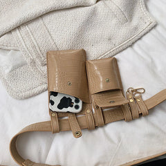 Stone Pattern Leather Waist Belt Bag Women Fanny Pack