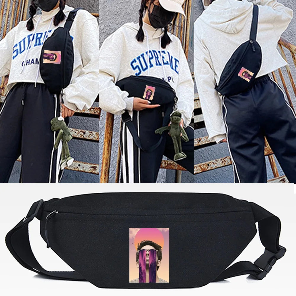 Funny Print Chest Pack Men Women Shoulder Bag Travel Crossbody Bag