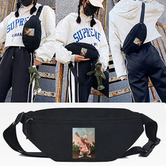 Rabbit Radish Print Waist Bag Chest Pack Sports Outdoor Bag