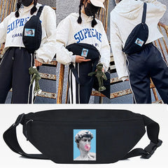 Rabbit Radish Print Waist Bag Chest Pack Sports Outdoor Bag