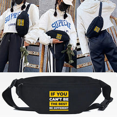 Yellow Letters Print Chest Bag Unisex Running Shoulder Bag