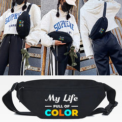 Yellow Letters Print Chest Bag Unisex Running Shoulder Bag
