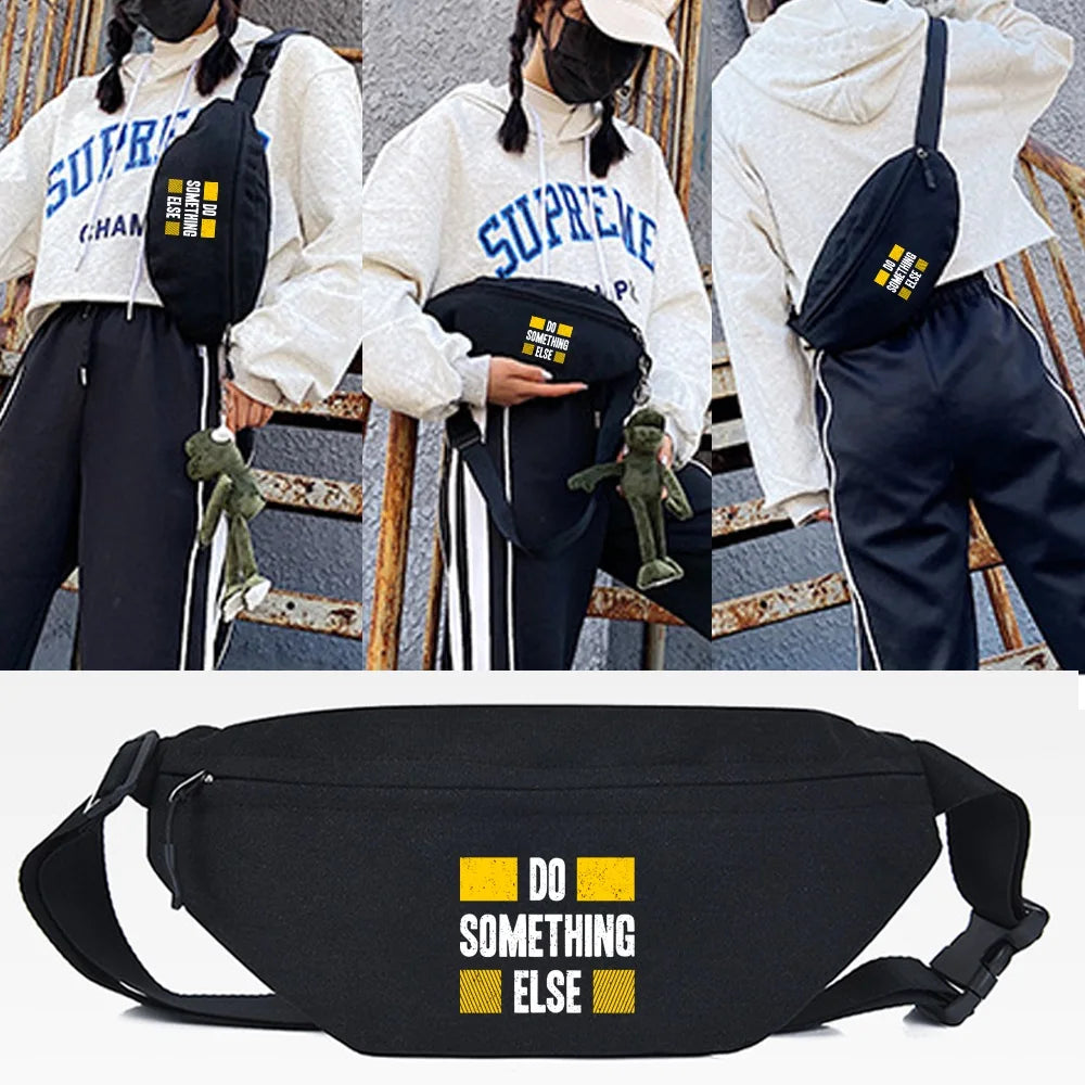 Yellow Letters Print Chest Bag Unisex Running Shoulder Bag