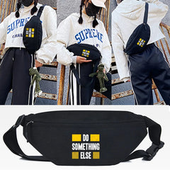 Yellow Letters Print Chest Bag Unisex Running Shoulder Bag