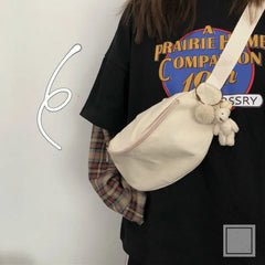 Waist Bags Women Canvas Students Harajuku Causal Fanny Pack Girls