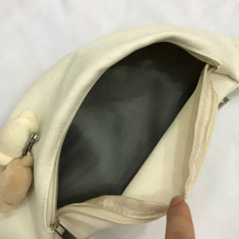Waist Bags Women Canvas Students Harajuku Causal Fanny Pack Girls