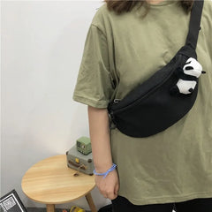 Waist Bags Women Harajuku All-match Canvas Fanny Pack