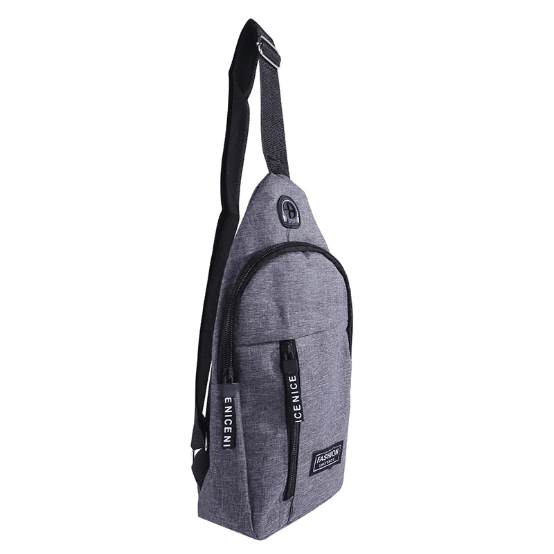 Canvas Chest Bag Small Crossbody Hip Hop Streetwear Fanny Pack Multifunction