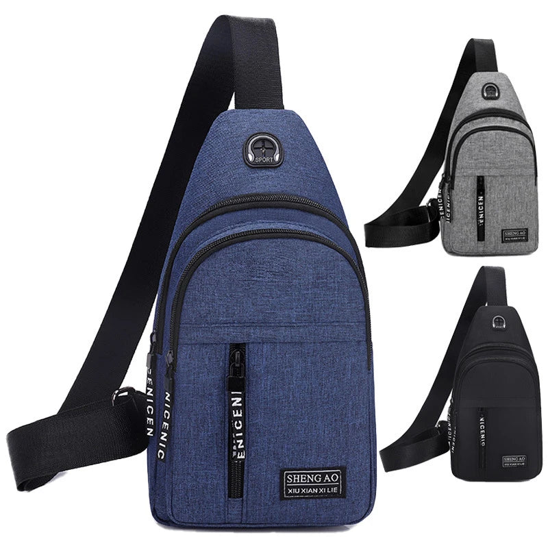 Canvas Chest Pack for Men Women Crossbody Bags Hip Hop Streetwear Bag