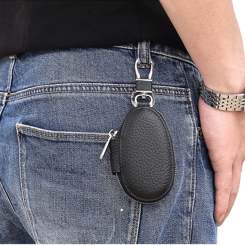Leather Waist Hanging Car Key Wallets Men&Women Organizer Pouch Purse