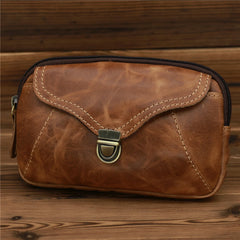 Men's Crazy Horse Leather Messenger Shoulder Bag Travel Motorcycle Fanny Pack