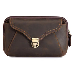 Men's Crazy Horse Leather Messenger Shoulder Bag Travel Motorcycle Fanny Pack