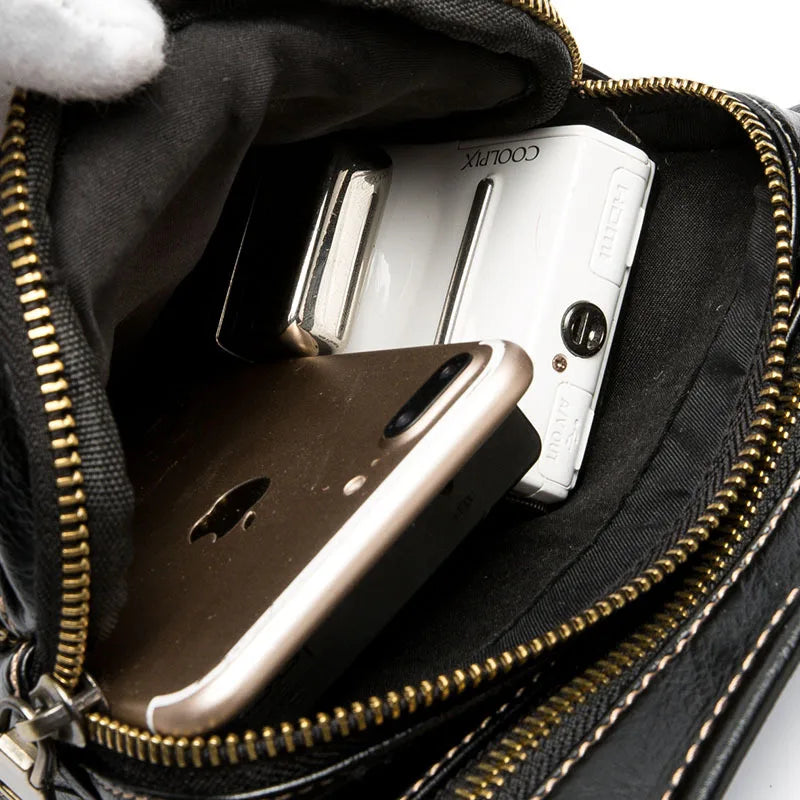 Leather Waist Pack Bag Men Casual Fanny Pack