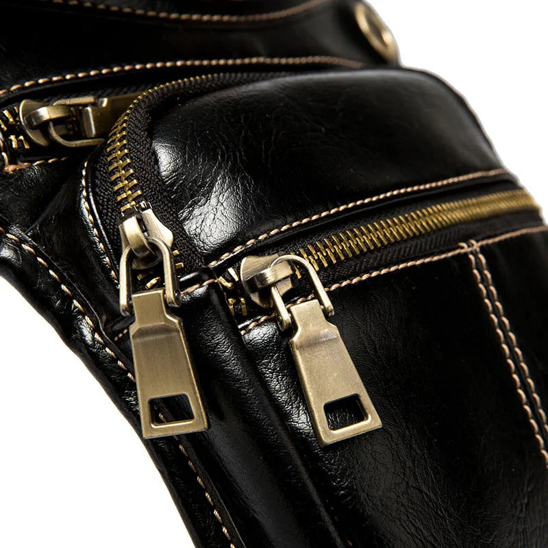 Leather Waist Pack Bag Men Casual Fanny Pack