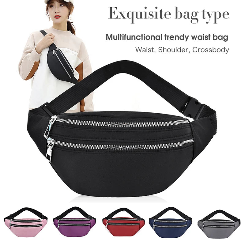Nylon Waist Pack Bags for Women Fanny Packs Chest Bags Belt Pouch