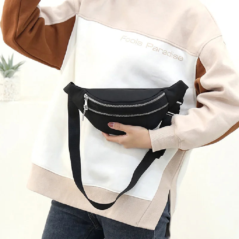 Nylon Fanny Pack for Women Waist Bag Travel Hip Pouch