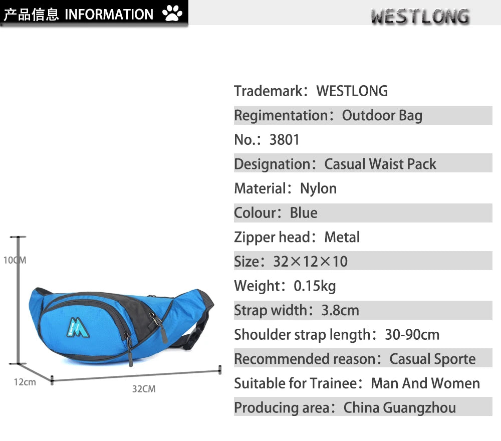 Waterproof Waist Pack Men Women Fanny Pack Phone Wallet Pouch Bags