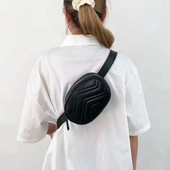 Women's Waist Pack Fanny Pack PU Leather Belt Bag Crossbody Chest Pack