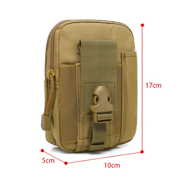Men's Waterproof Waist Pack Travel Purse Zipper Tactical Bag