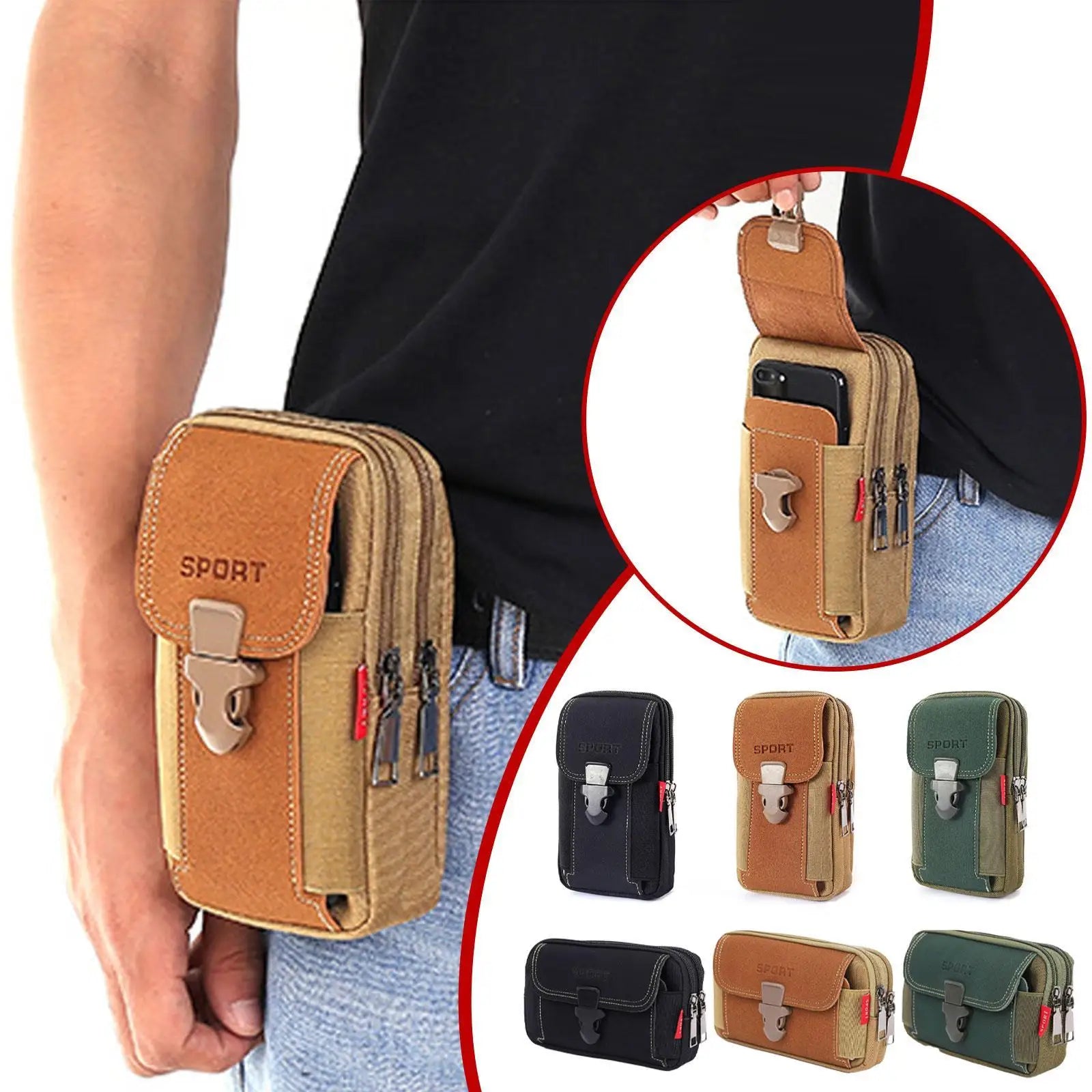 Waist Pack Men's Casual Bag Travel Purse Women Belt Zipper