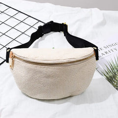 Retro Beach Pockets Travel Chest Bag Canvas Funny Pack Zipper Waist Bag