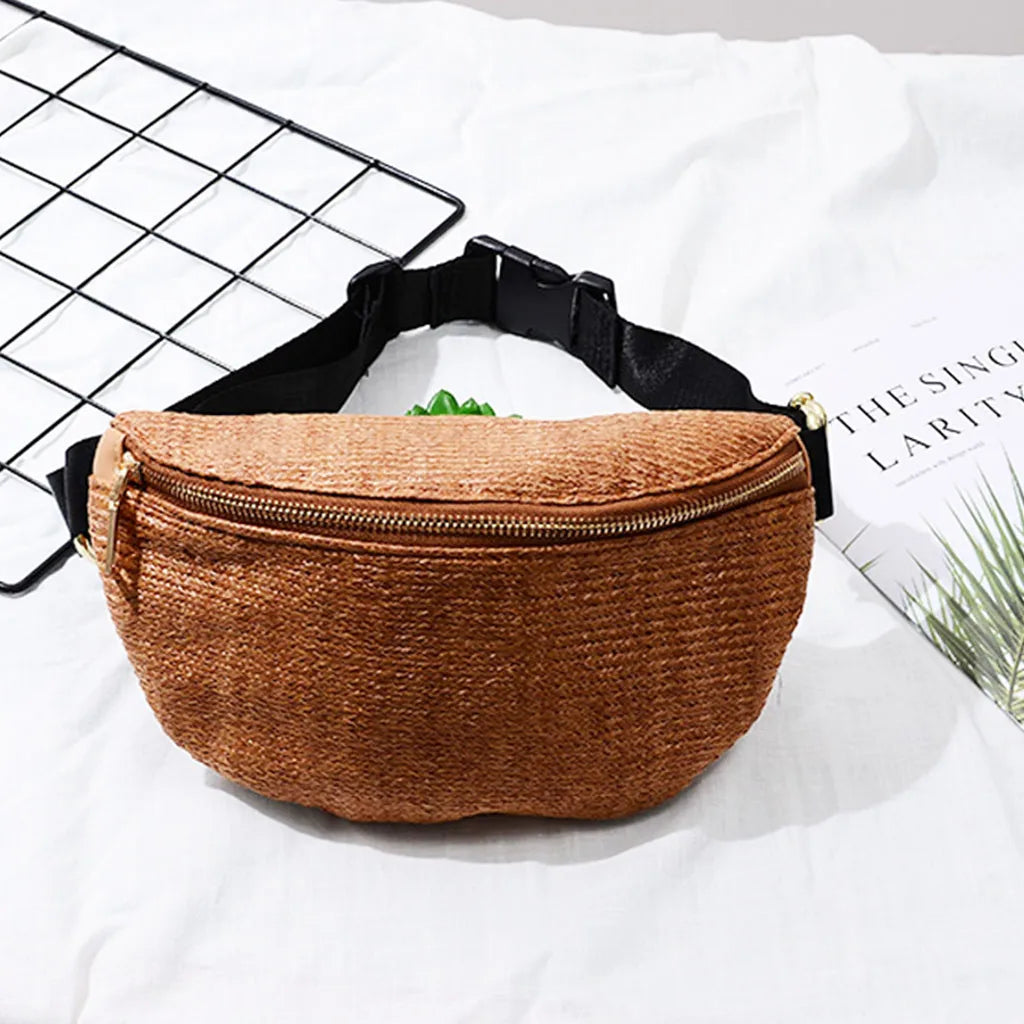 Retro Beach Pockets Travel Chest Bag Canvas Funny Pack Zipper Waist Bag