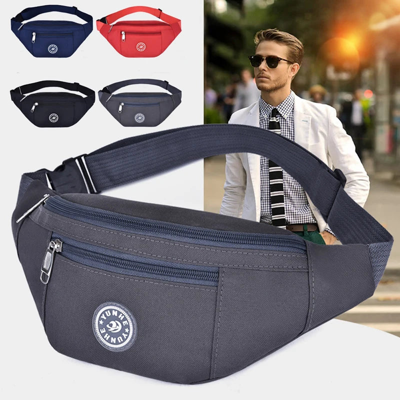 Waist Pack Belt Pouch Travel Hiking Red Gray Bags