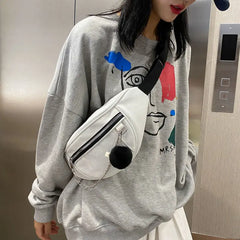Waist Packs Women Chain Harajuku College Couples School Hip-pop Canvas Bag