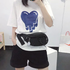 Harajuku Japanese Style Student Cross Body Nylon Bag Fanny Pack Ulzzang