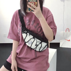 Harajuku Japanese Style Student Cross Body Nylon Bag Fanny Pack Ulzzang