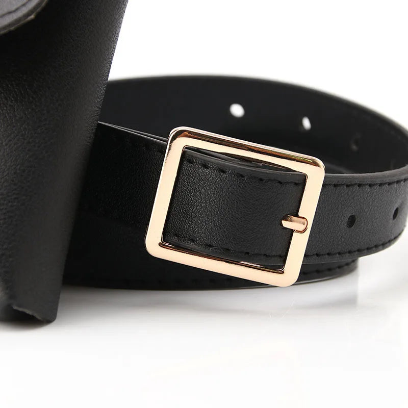 Women Leather PU Adjustable Waist Pack Phone Pouch
