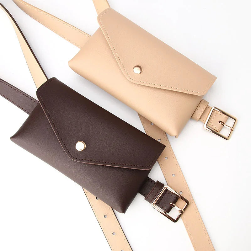Women Leather PU Adjustable Belt Bag Waist Pack Wallet Phone Pouch