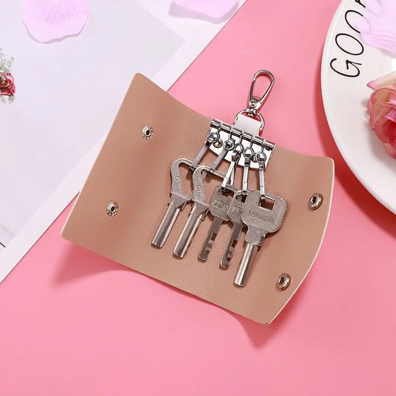 Cartoon Animal Print Key Case Snap Pouch Keychain Waist Padlock Key W