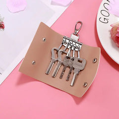 Cartoon Animal Print Key Case Snap Pouch Keychain Waist Padlock Key W