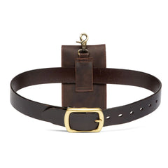 Small Waist Bag Retro 7-inch Phone Crazy Horse Leather Belt Bag